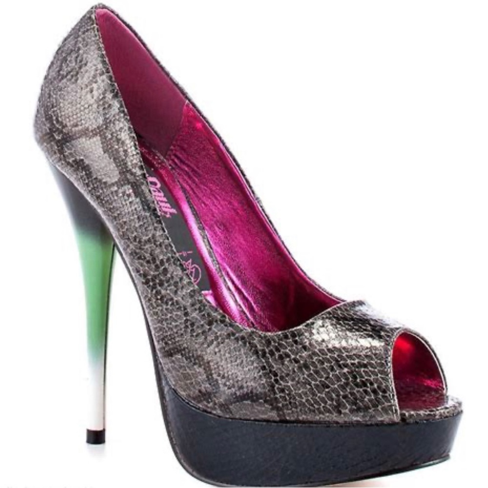 🆕🤩RuPaul’s Drag Race & Iron Fist 🐍Snake Skin Pattern Peep Toe Heels🤩